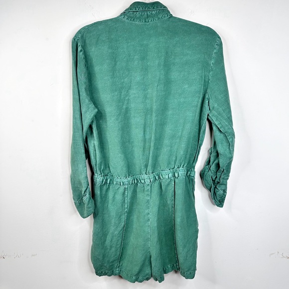 Young Fabulous & Broke Lakeside Linen Romper Palm Pigment Green Small - Picture 6 of 16